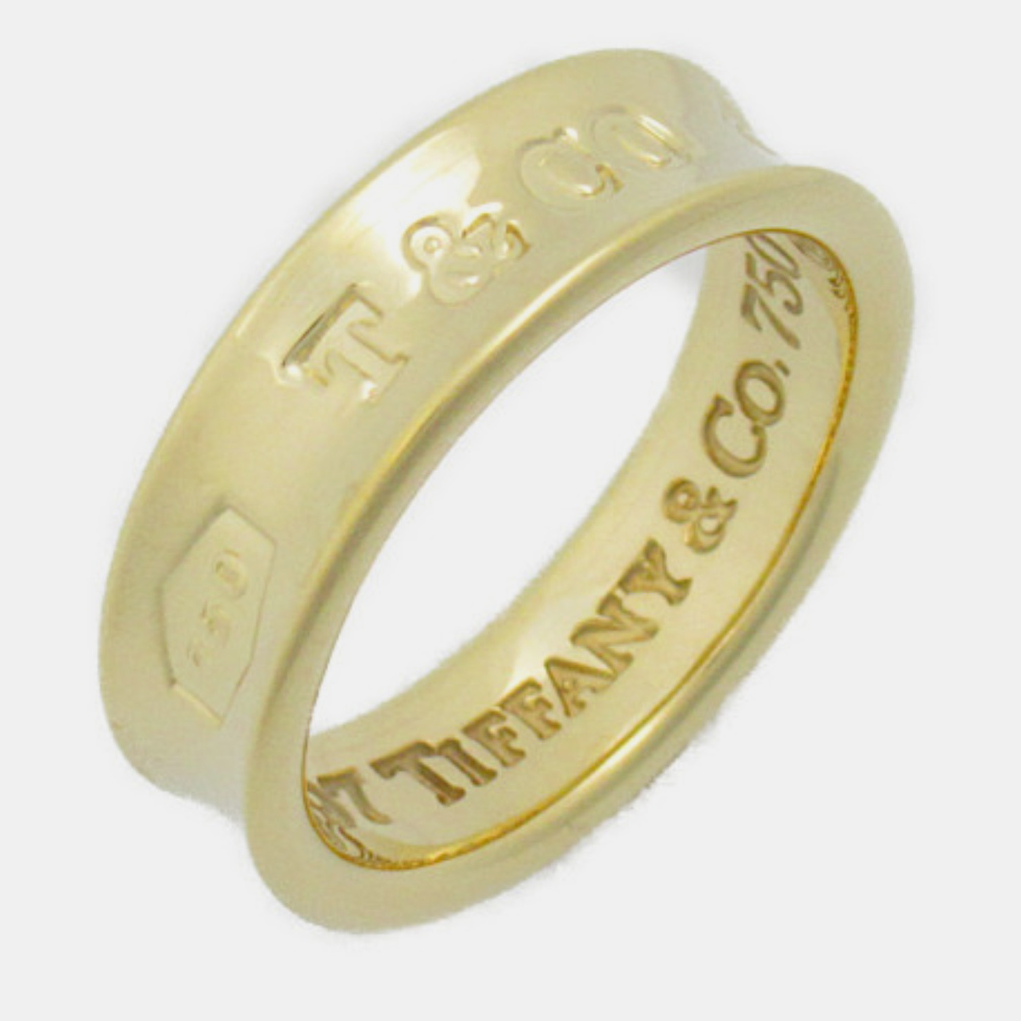 Pre-owned Tiffany & Co 18k Yellow Gold 1837 Band Ring Eu 54