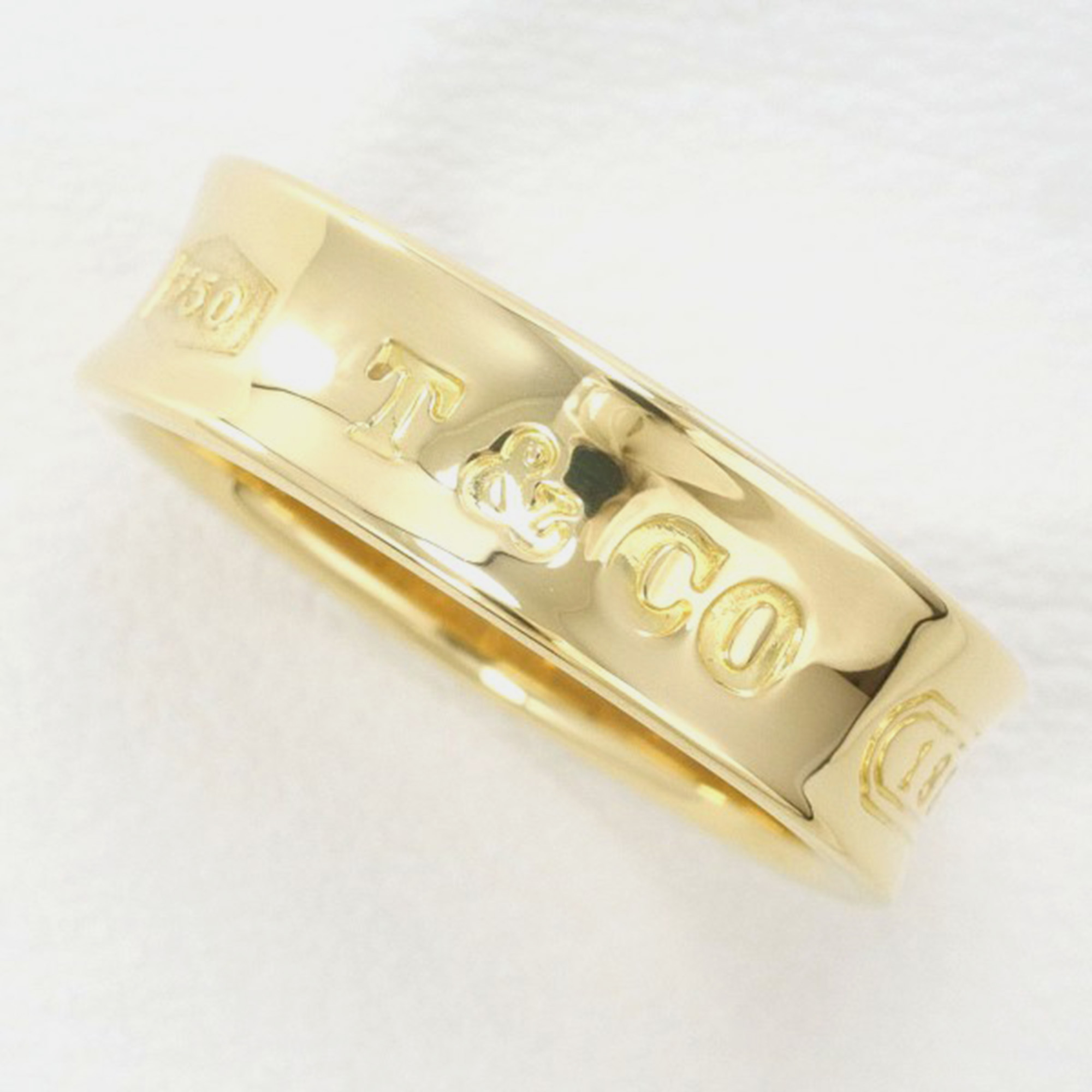 Pre-owned Tiffany & Co 18k Yellow Gold 1837 Band Ring Eu 54