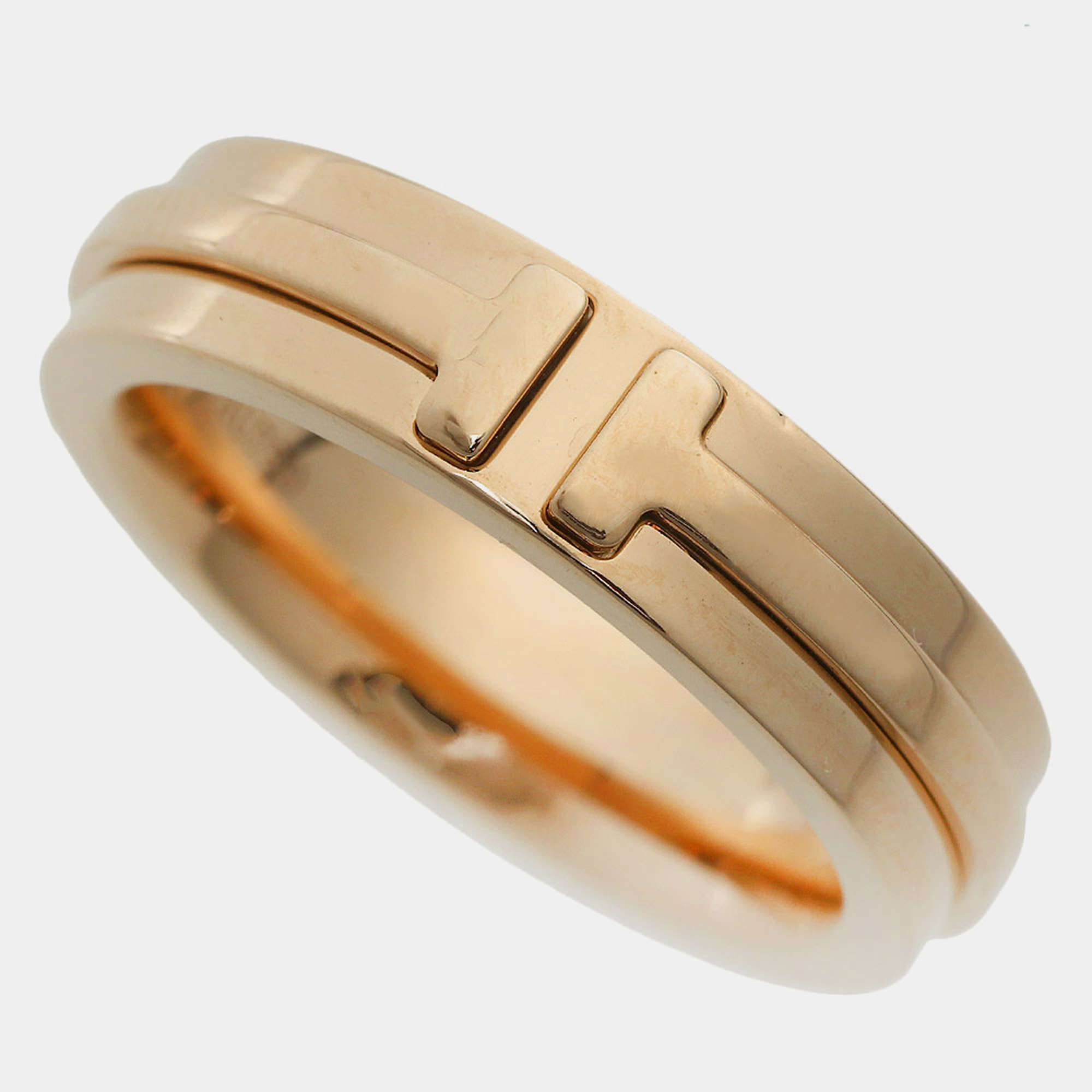 

Tiffany & Co. 18K Rose Gold T Narrow Band Ring EU 45