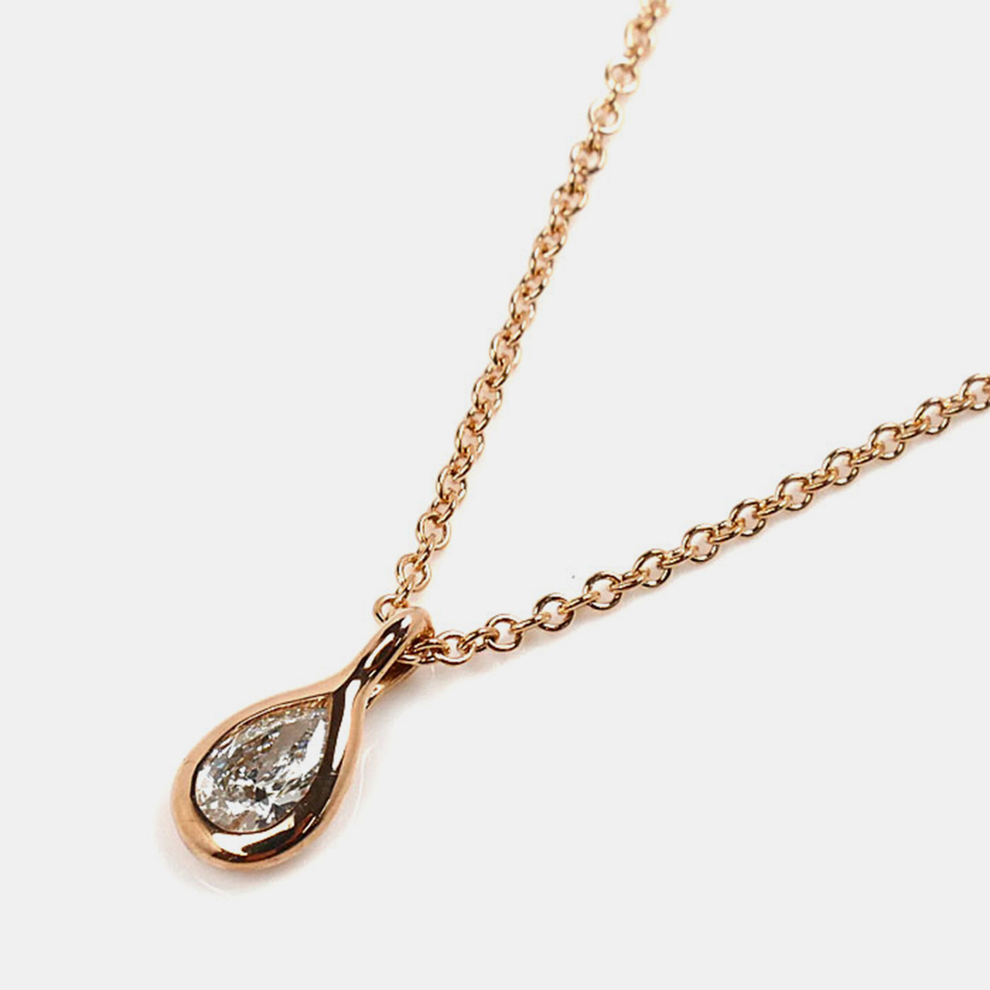 

Tiffany & Co. 18K Rose Gold and Diamond Elsa Peretti Pendant Necklace