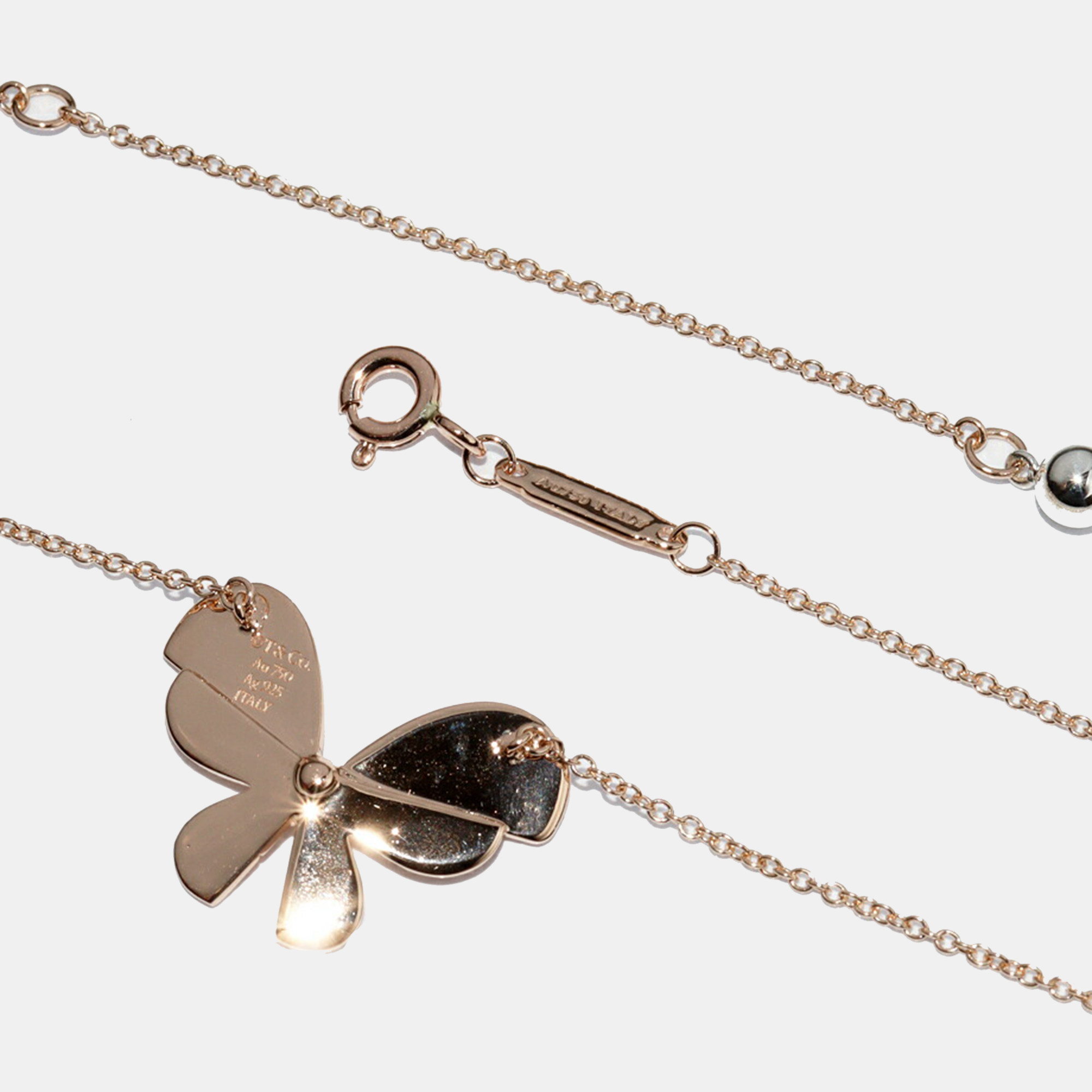 Tiffany & Co. 18K Rose Gold Return To Tiffany Butterfly Pendant Necklace 