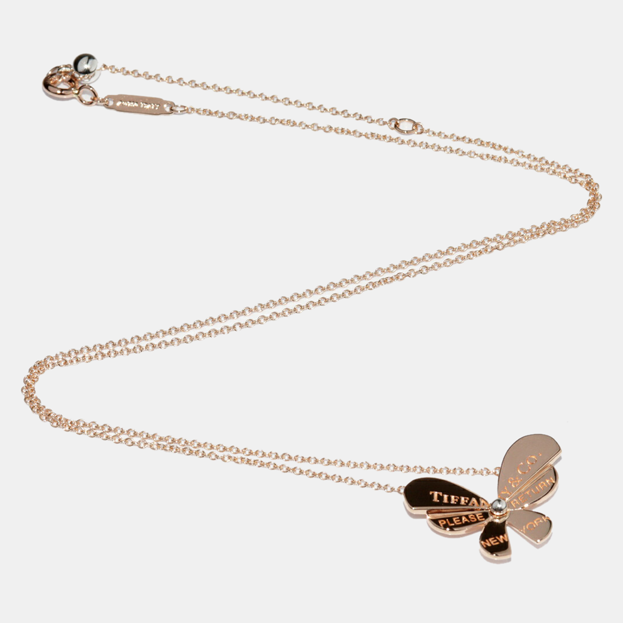 Tiffany & Co. 18K Rose Gold Return To Tiffany Butterfly Pendant Necklace 