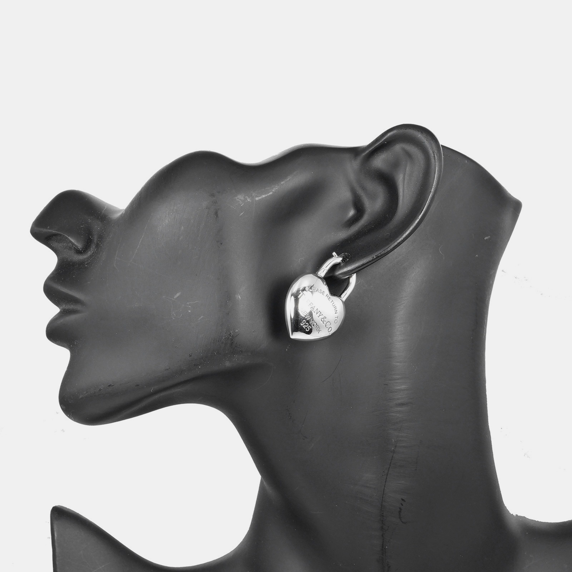 Tiffany & Co. Silver Full Heart Return To Tiffany Earrings 