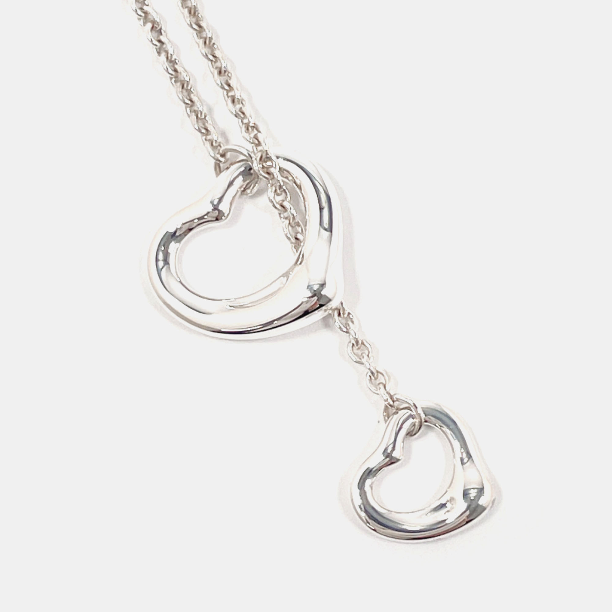 

Tiffany & Co. Sterling Silver Elsa Peretti Open Heart Lariat Necklace