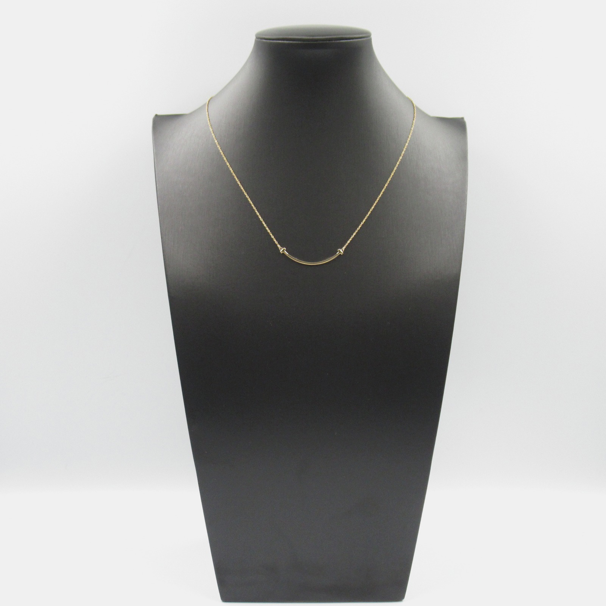 Tiffany & Co. 18K Pink Gold T Smile Pendant Necklace 