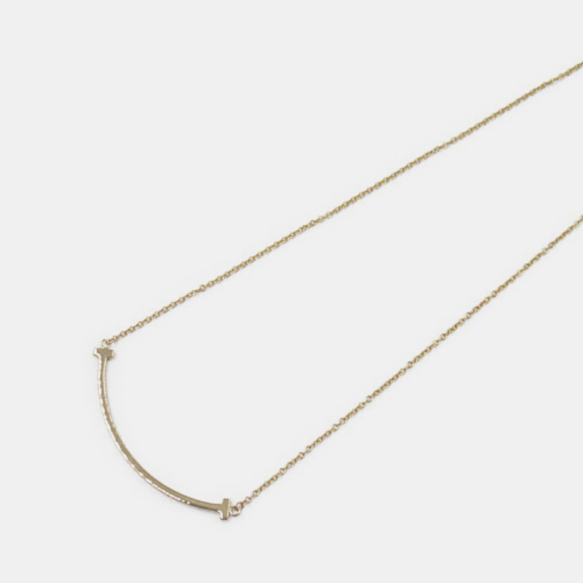 Tiffany & Co. 18K Pink Gold T Smile Pendant Necklace 