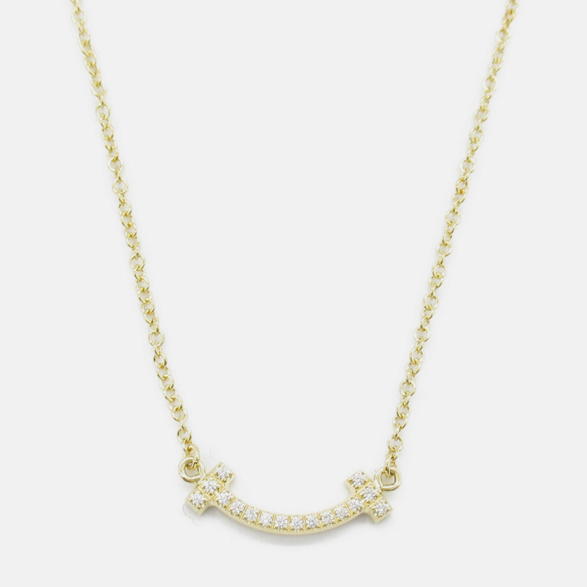 

Tiffany & Co. 18K Yellow Gold Diamond T Smile Necklace