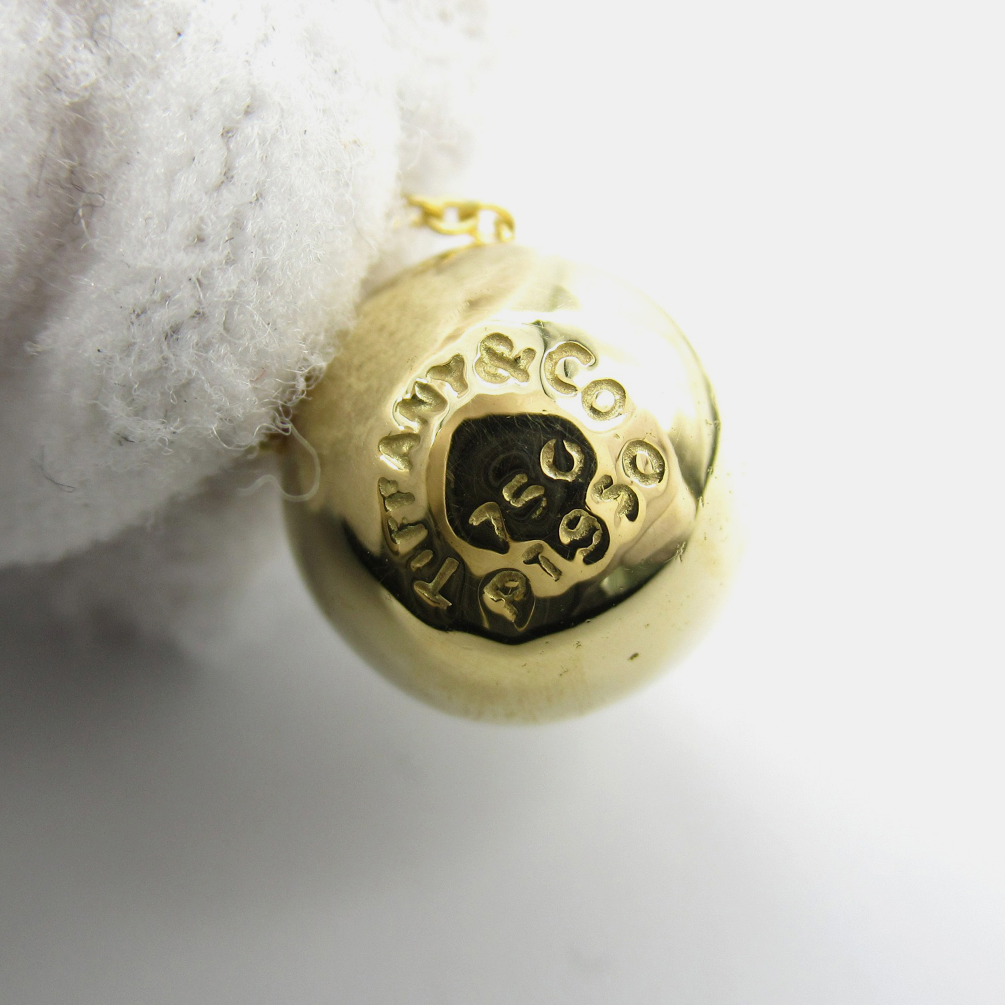 Tiffany & Co. 18k Yellow Gold Platinum Etoile Diamond Ball Pendant Necklace 