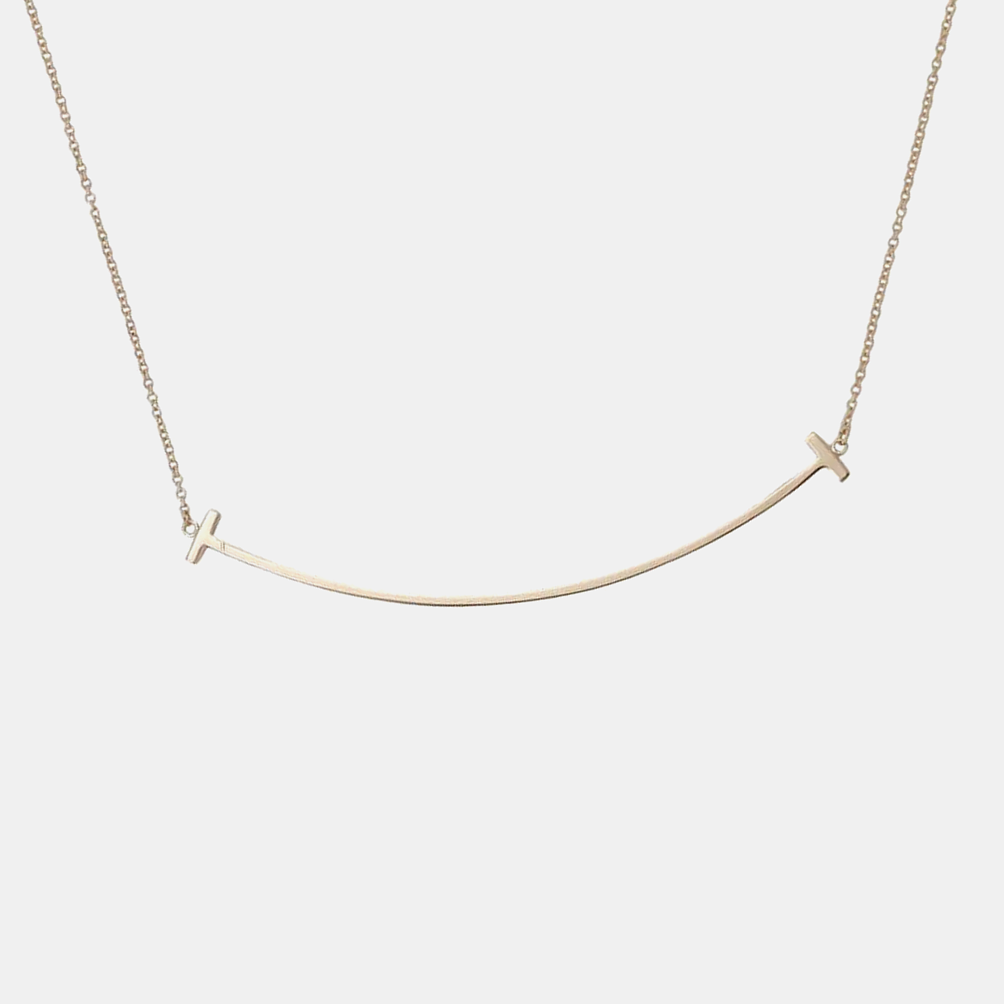 

Tiffany & Co. 18K Rose Gold Large T Smile Necklace