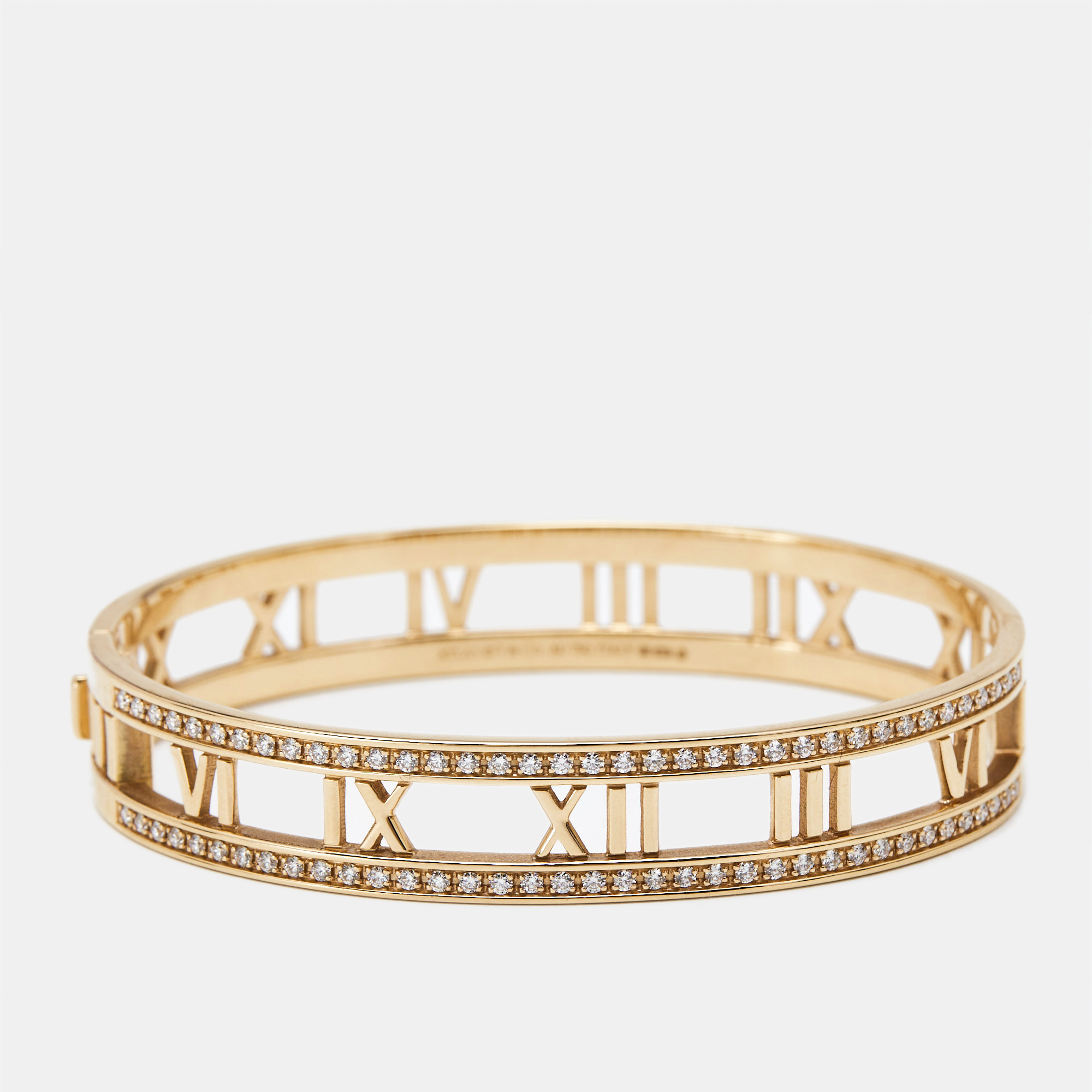 

Tiffany & Co. Atlas Diamonds 18k Rose Gold Bangle Bracelet