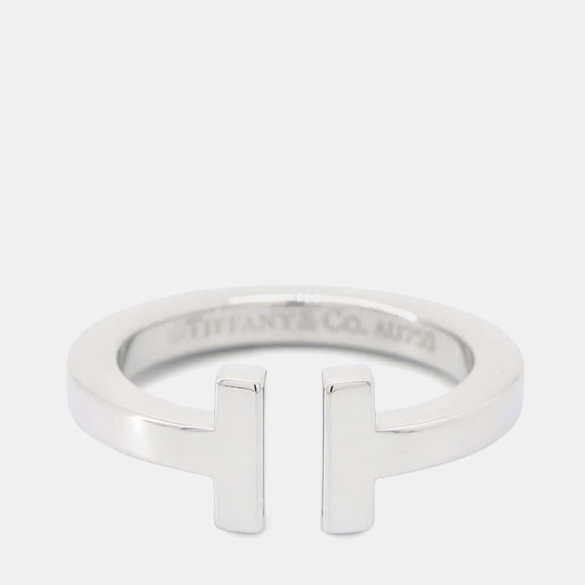 

Tiffany & Co. 18K White Gold T Square Band Ring EU 53