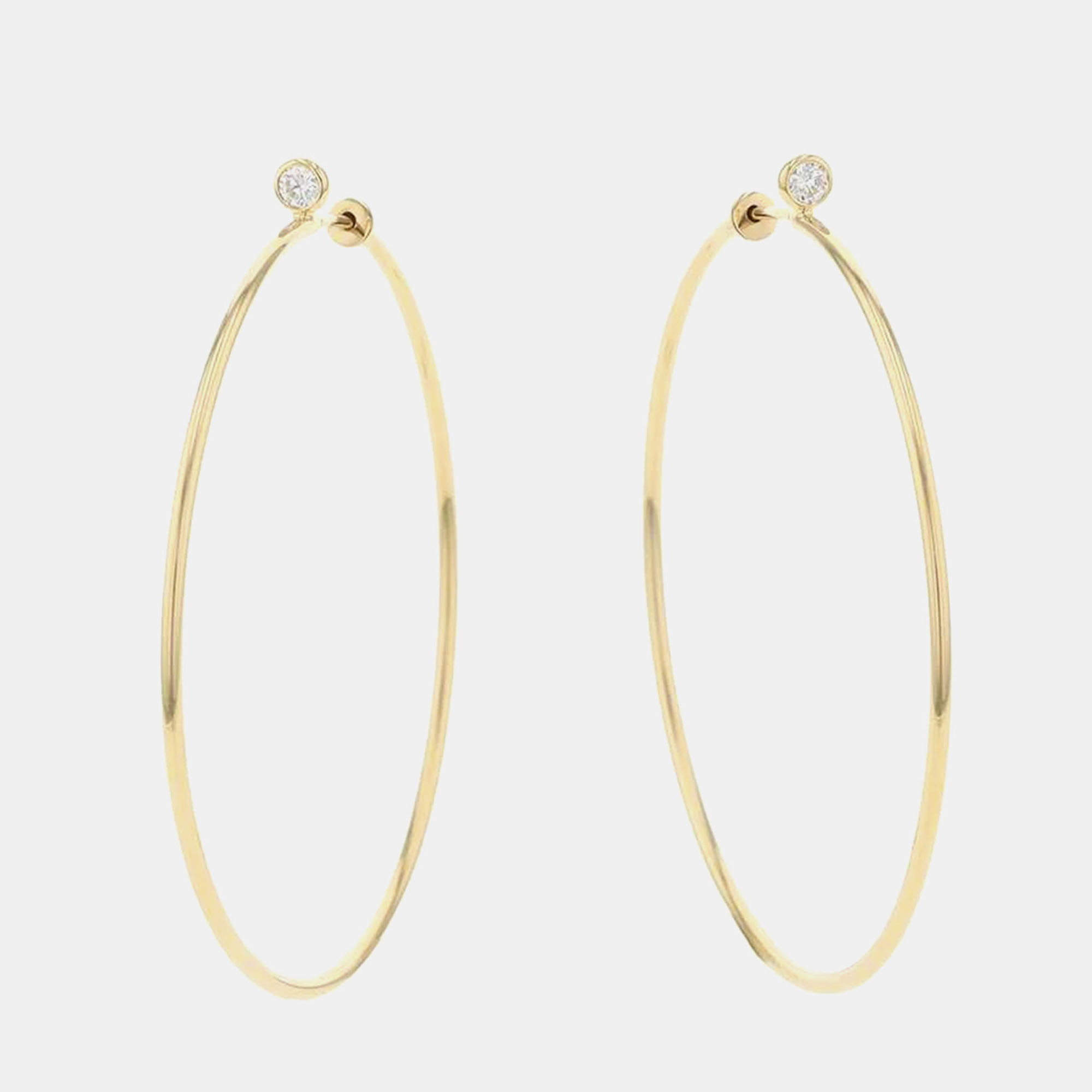 

Tiffany & Co. 18K Yellow Gold and Diamond Hoop Earrings