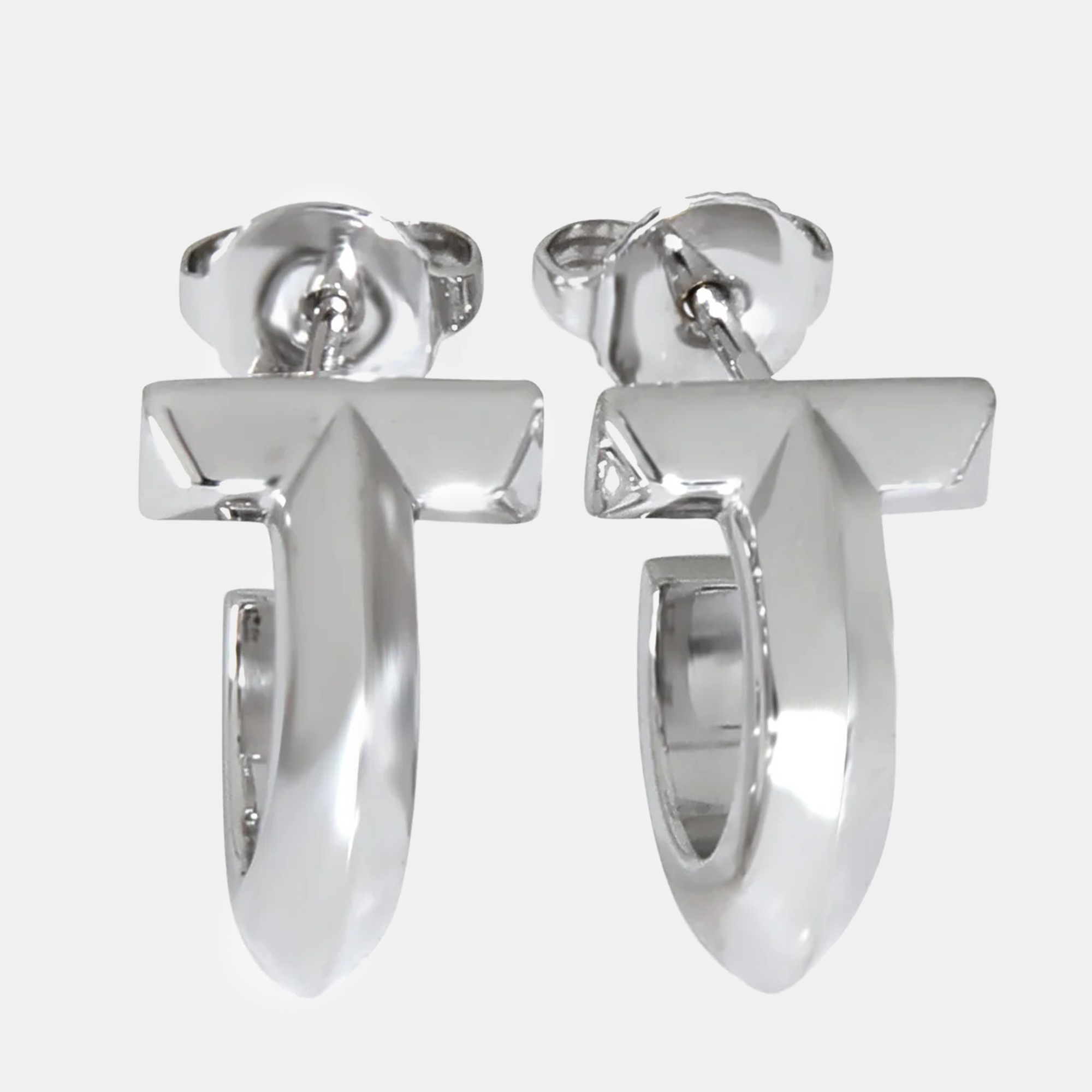 

Tiffany & Co. 18k White Gold Tiffany T T1 Hoop Earrings