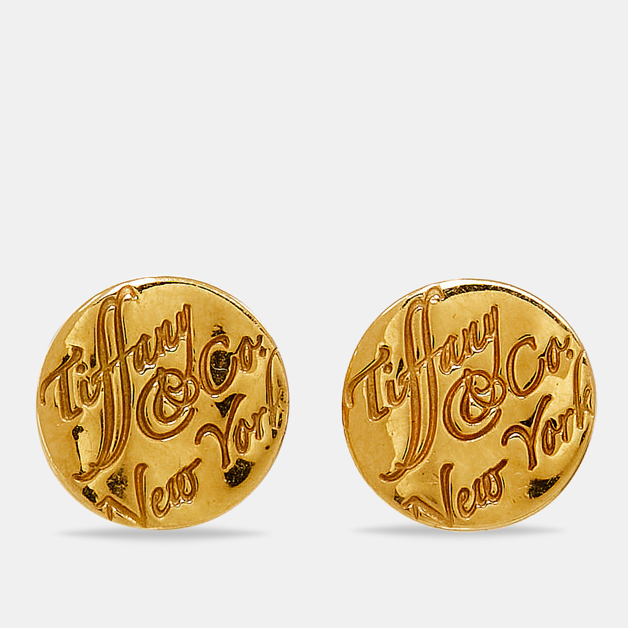 

Tiffany & Co. Notes 18k Yellow Gold Stud Earrings