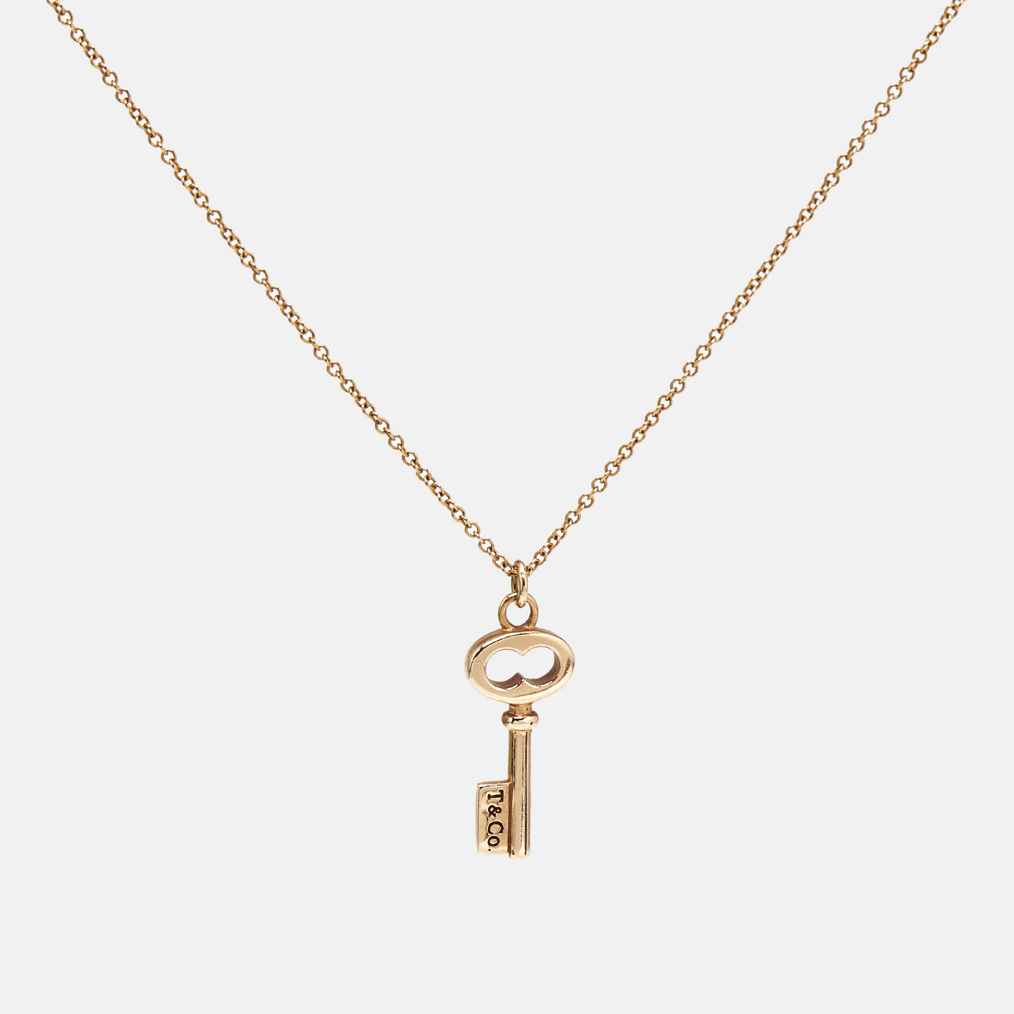 

Tiffany & Co. Mini Oval Key 18K Rose Gold Necklace