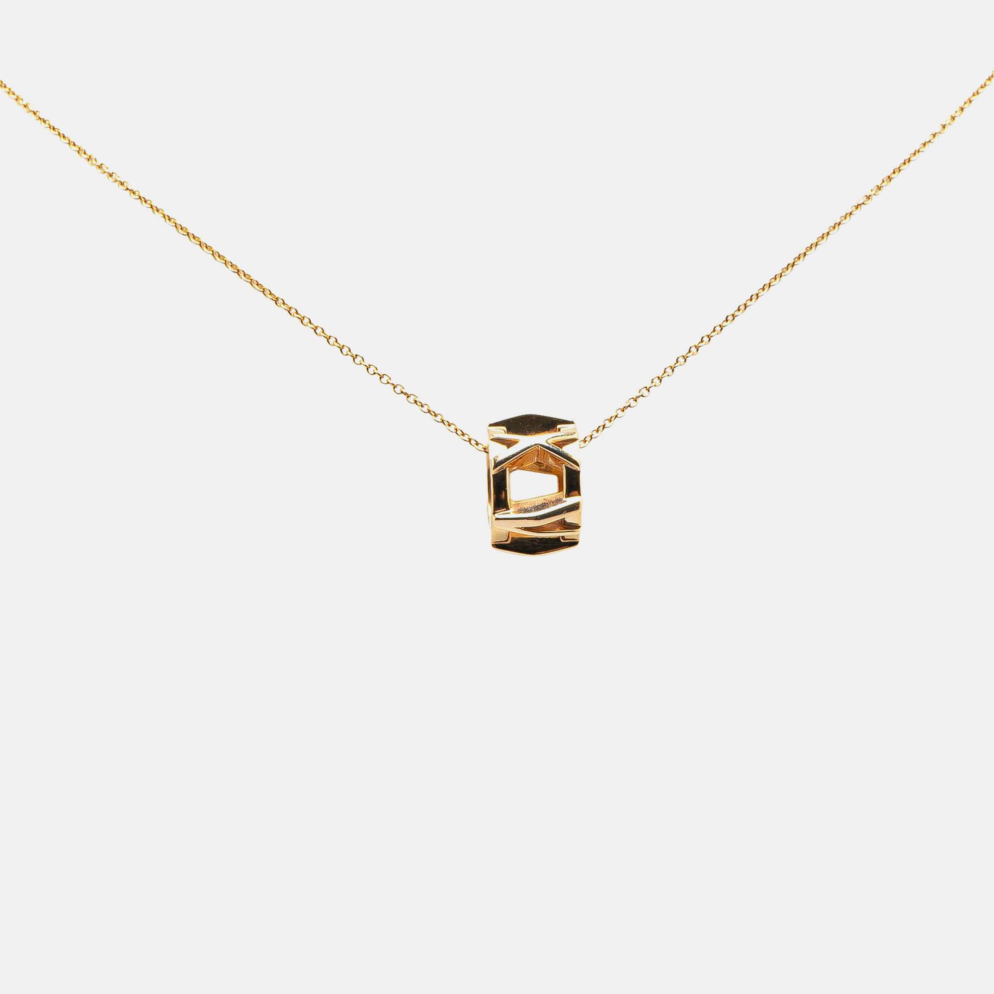 

Tiffany & Co. 18K Yellow Gold Atlas X Open Pendant Necklace