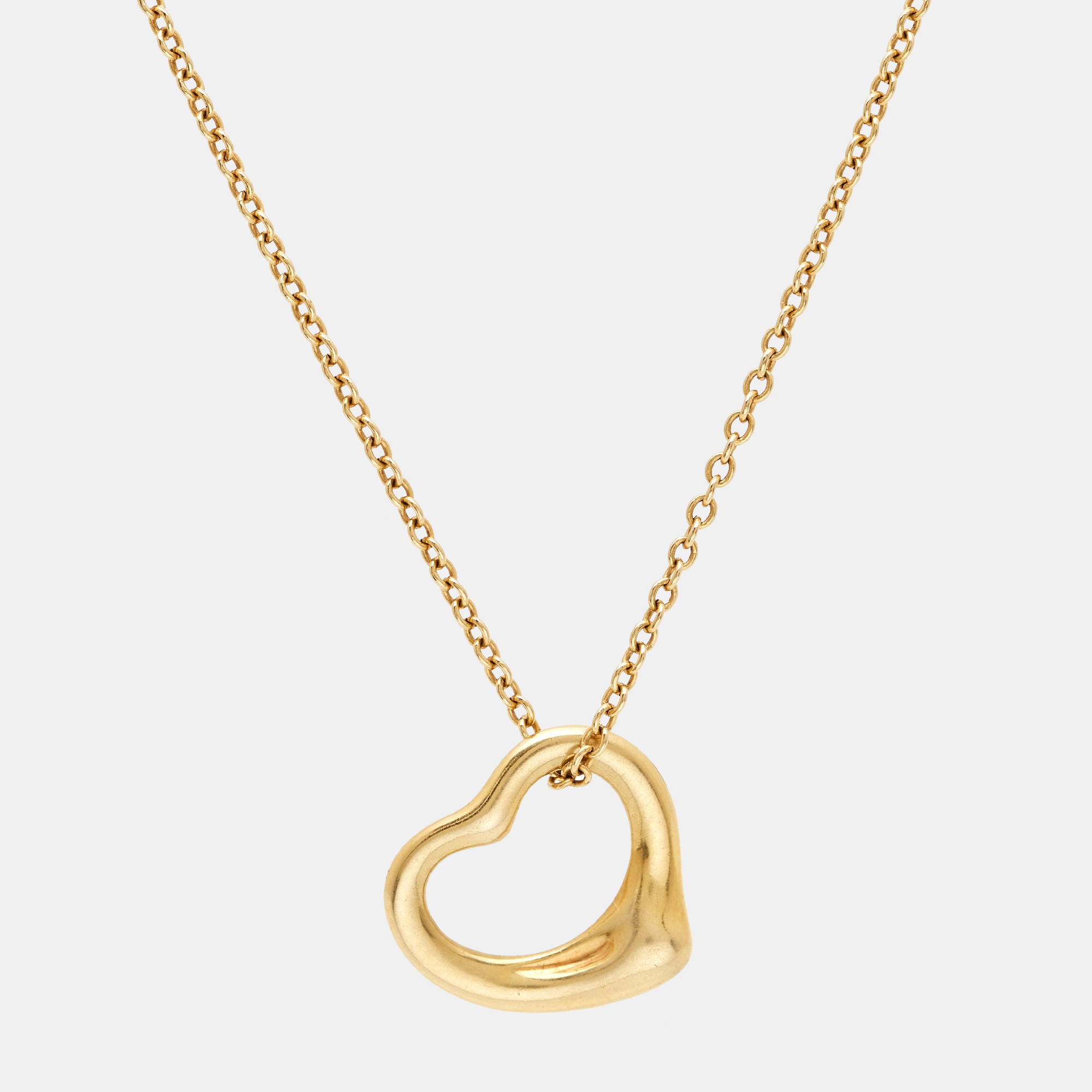 

Tiffany & Co. Elsa Peretti Open Heart 18k Yellow Gold Pendant Necklace