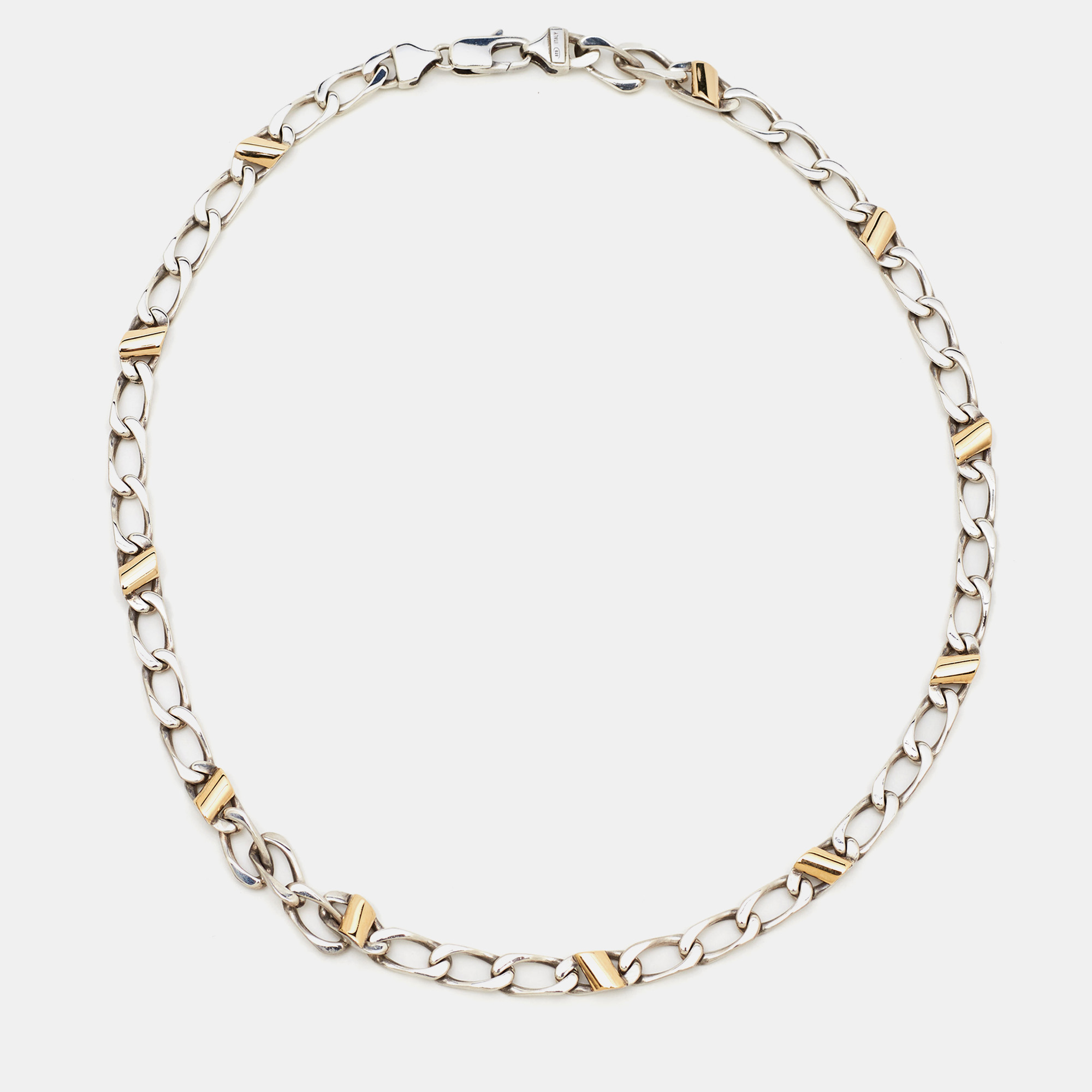 

Tiffany & Co Sterling Silver 18K Gold Chain Link Necklace