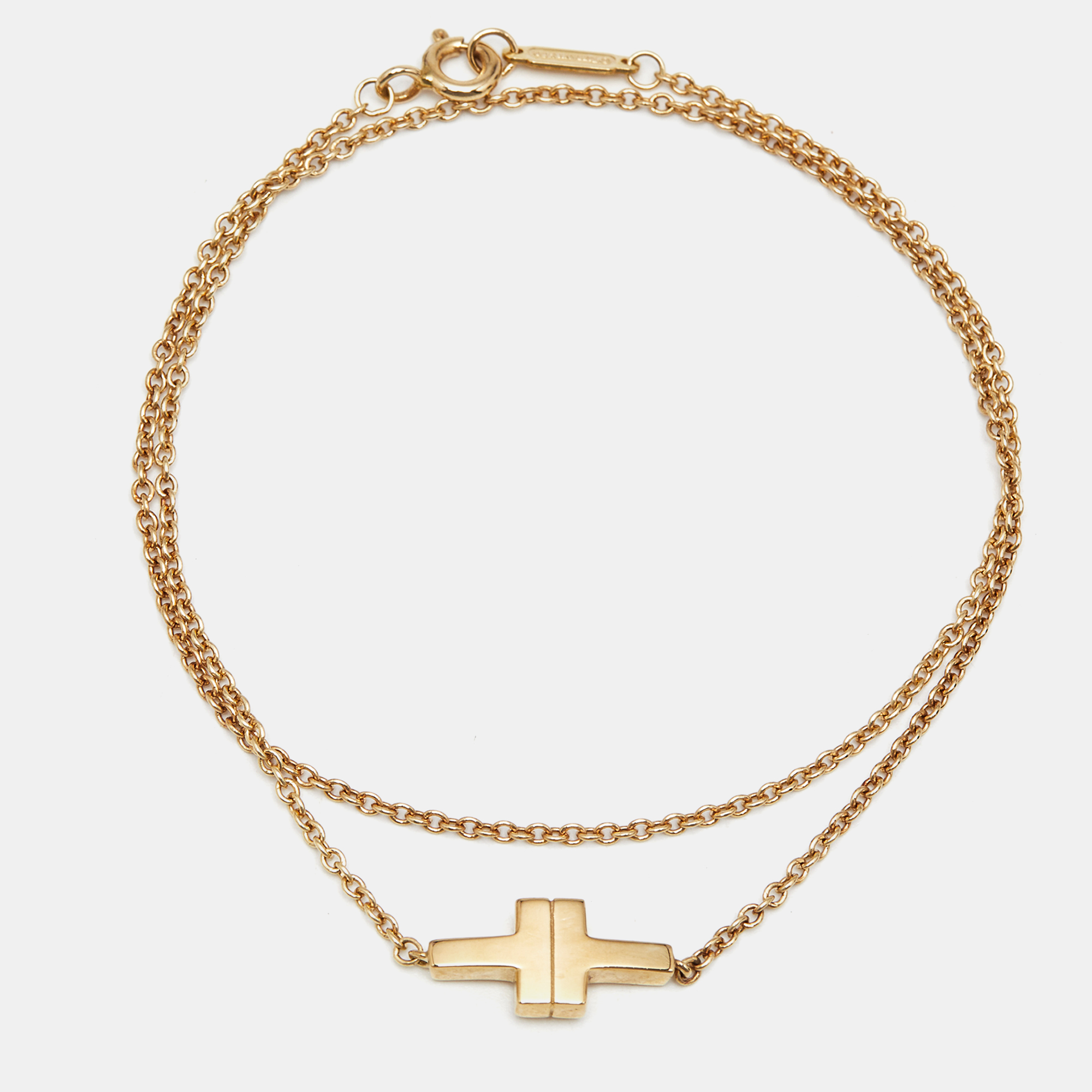 

Tiffany & Co. Tiffany T 18k Yellow Gold Double Chain Bracelet