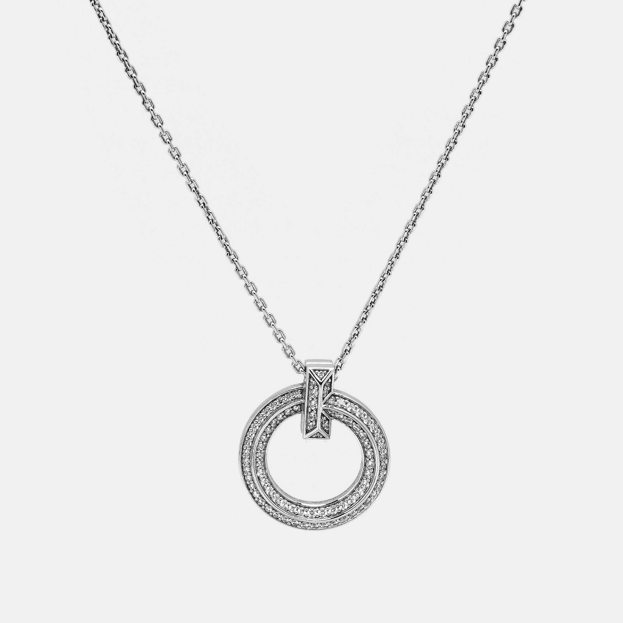 

Tiffany & Co. T1 Narrow Circle Diamonds 18k White Gold Necklace
