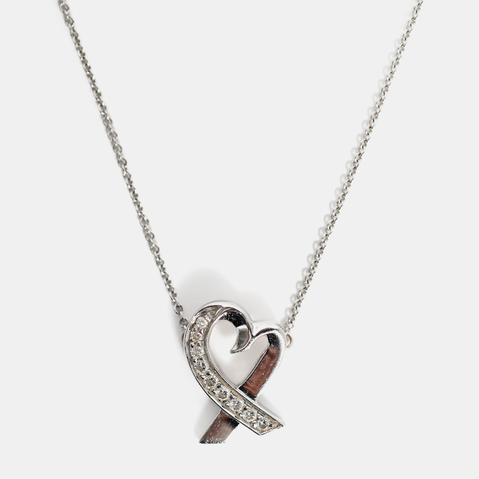 

Tiffany & Co 18k White Gold/Diamond Paloma Picasso Loving Heart Pendant