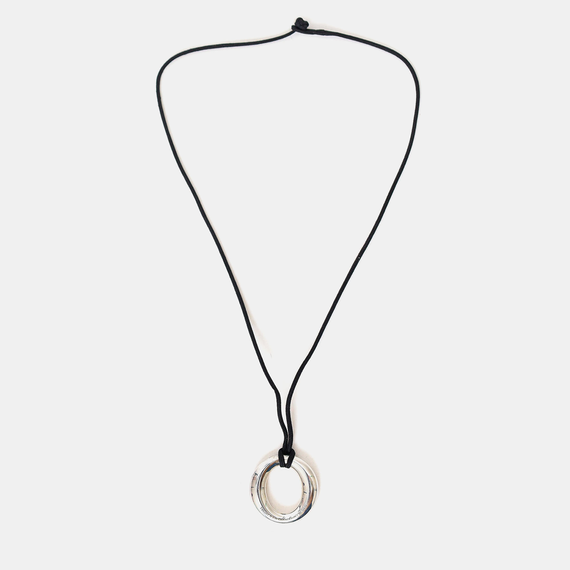 Pre-owned Tiffany & Co Elsa Peretti Sterling Silver Sevillana Pendant Necklace