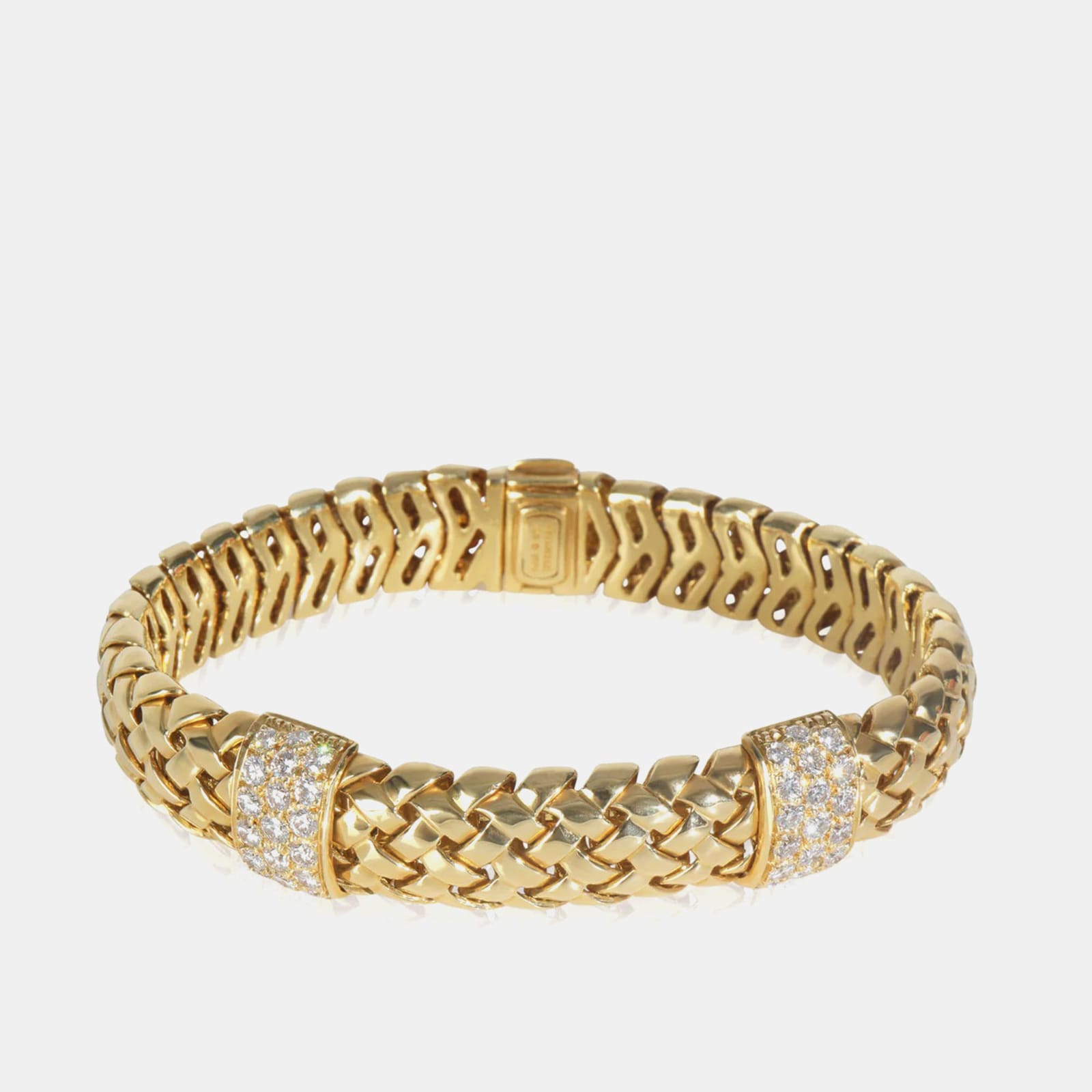 

Tiffany & Co. Vannerie 18K Yellow Gold and Diamond Bracelet