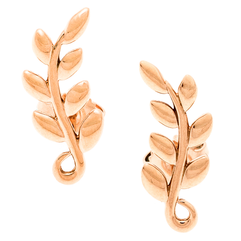 tiffany olive leaf climber earrings