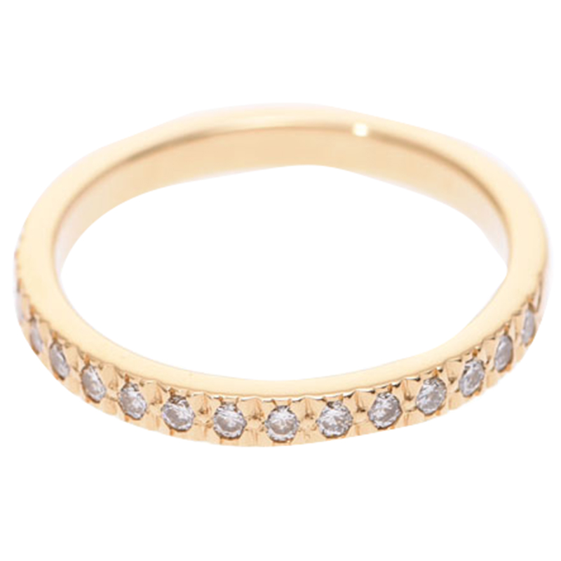 

Tiffany & Co. Soleste Diamond 18k Yellow Gold Half Eternity Ring Size