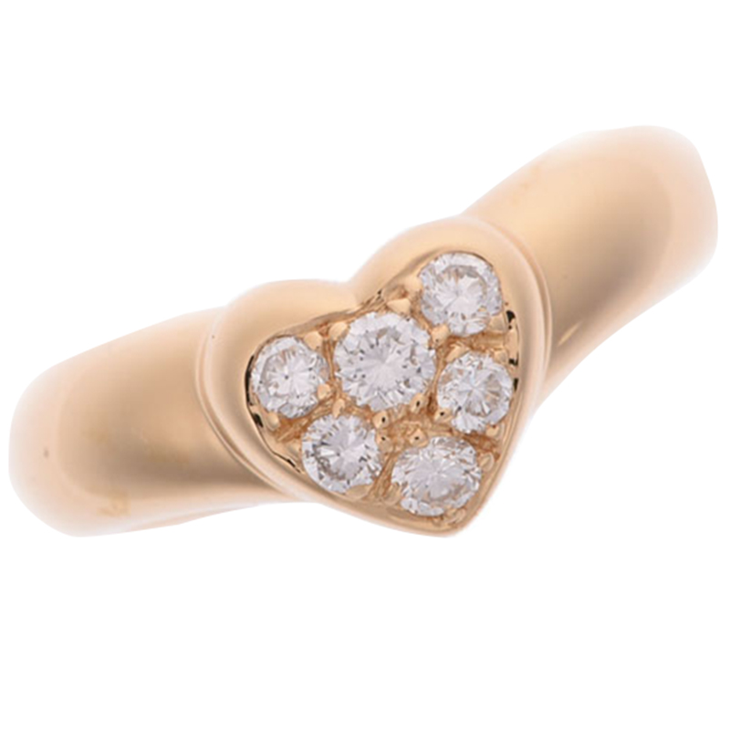 

Tiffany & Co 18K Yellow Gold Diamond Heart Ring Size