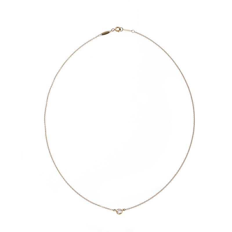 

Tiffany & Co. Diamond By The Yard 18K Yellow Gold Pendant Necklace