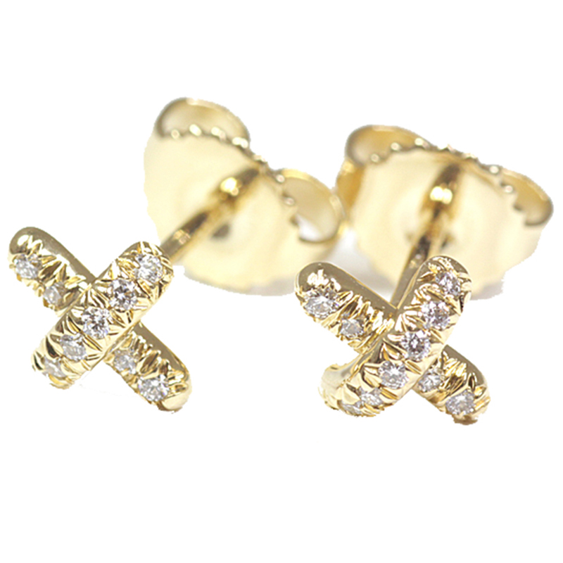 

Tiffany & Co. Diamond 18K Yellow Gold Cross Stud Earrings
