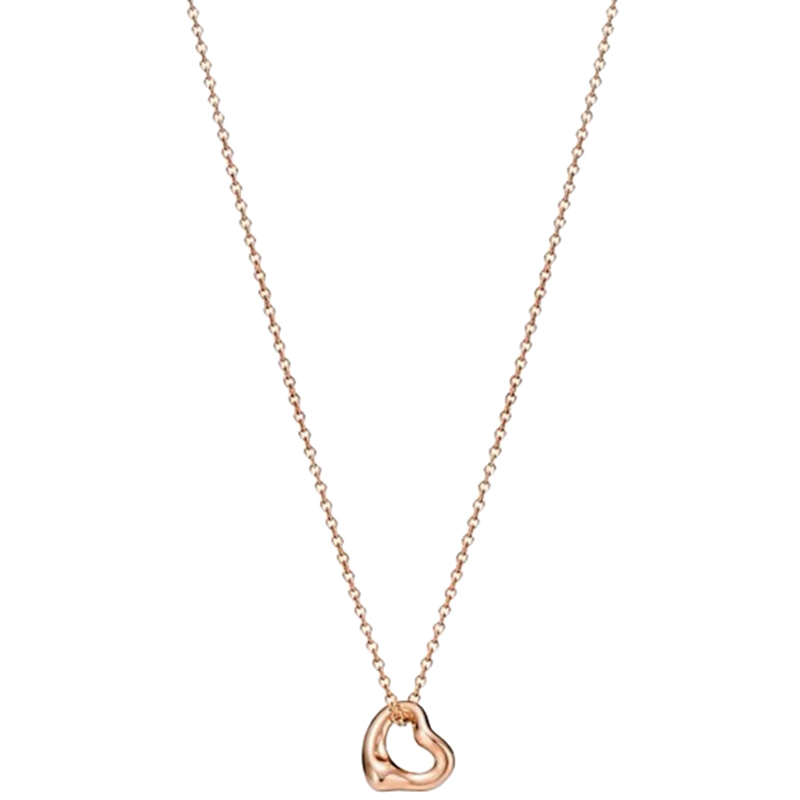 

Tiffany & Co. Open Heart 18K Rose Gold Pendant Necklace