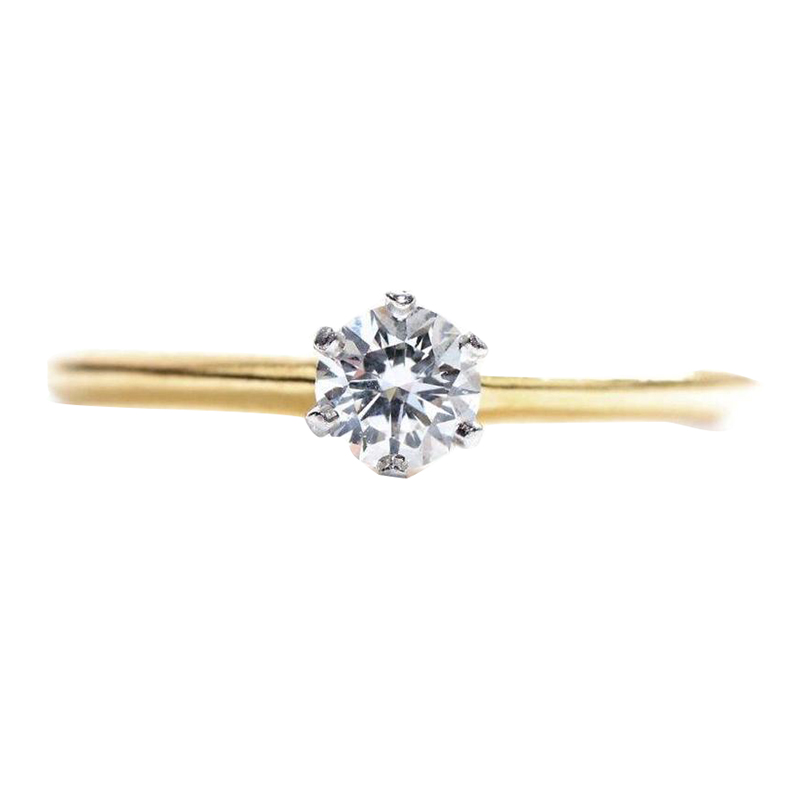 

Tiffany & Co. 0.19 ct. Diamond Platinum and 18K Yellow Gold Ring Size