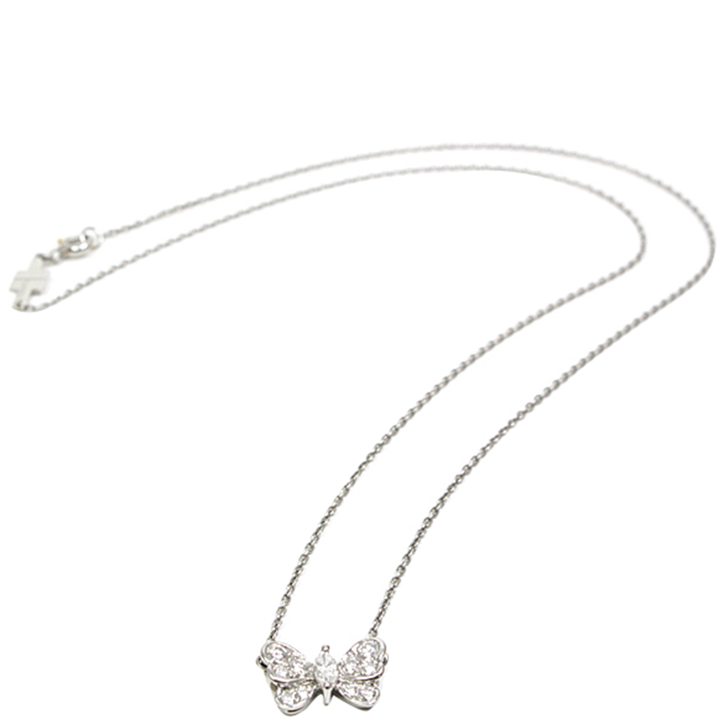 

Tiffany & Co. Tiffany Butterfly Diamond Platinum Pendant Necklace, Silver