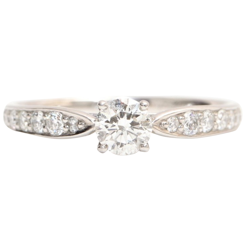

Tiffany & Co. 0.24 ct. Diamond Platinum Engagement Ring Size, Silver