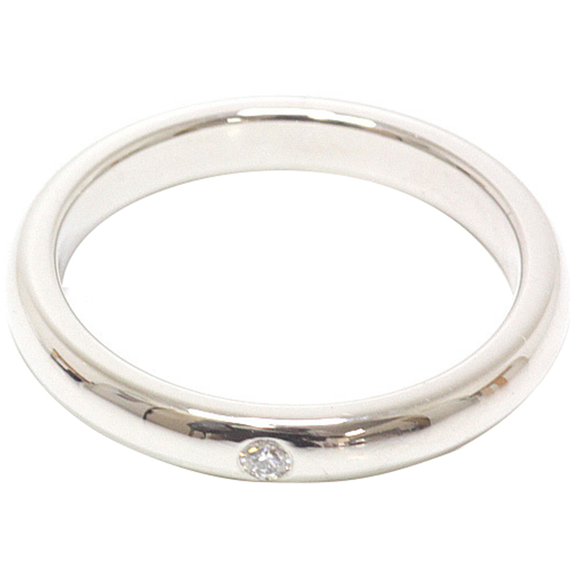 

Tiffany & Co. Elsa Peretti Diamond Platinum Band Ring Size, Silver