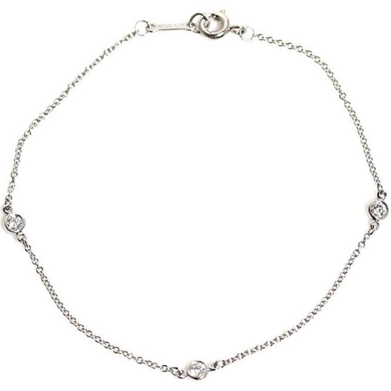 

Tiffany & Co. Elsa Peretti Diamond Platinum By The Yard Bracelet, Silver