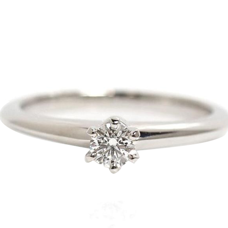 

Tiffany & Co. Solitaire 0.20 ct. Diamond Solitaire Platinum Ring Size, Silver