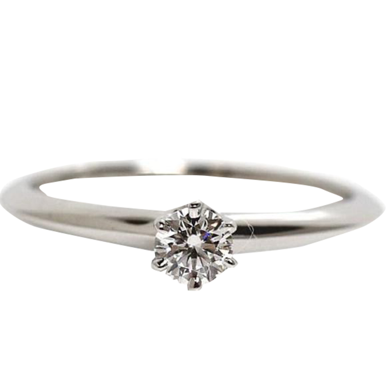 

Tiffany & Co. Solitaire 0.23 ct. Diamond Platinum Ring Size, Silver