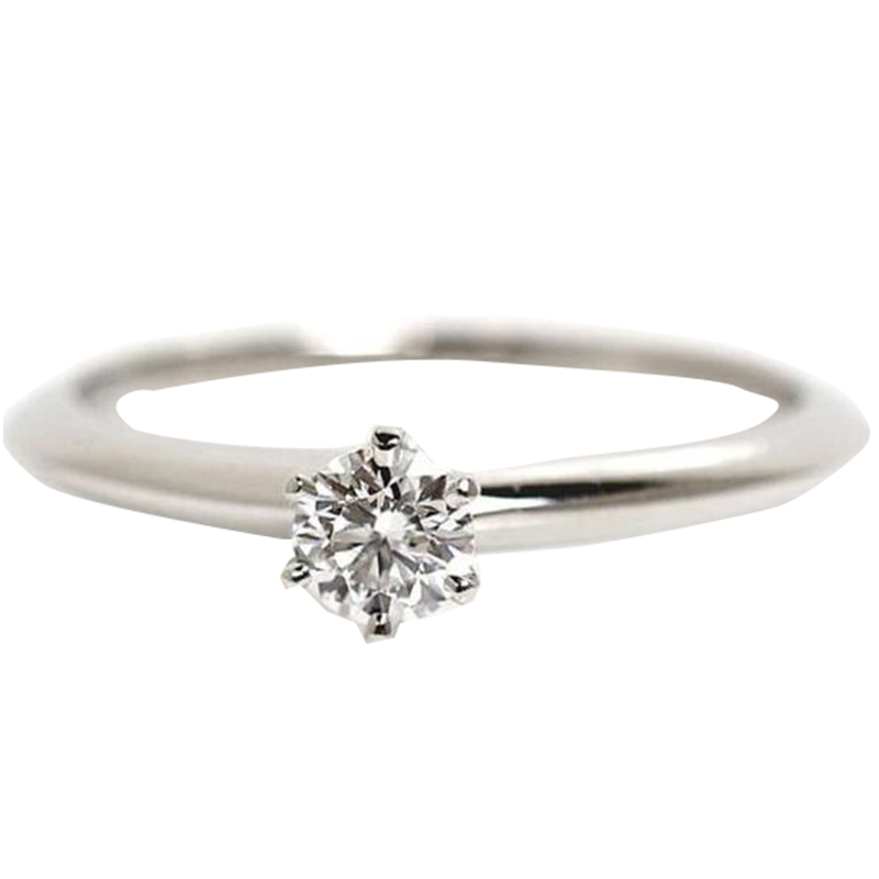 

Tiffany & Co. Solitaire 0.23 ct. Diamond Platinum Ring Size, Silver