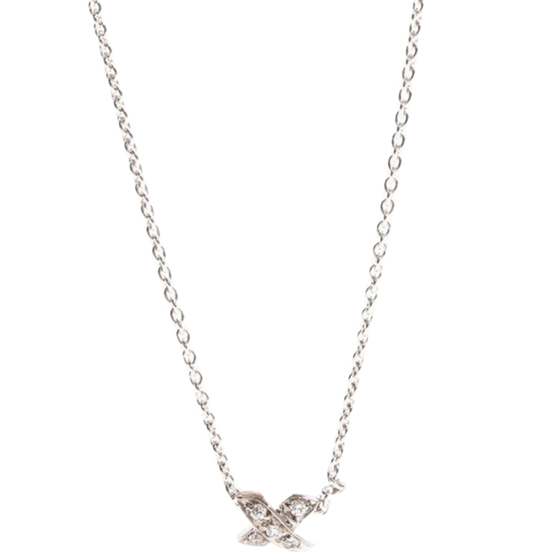 

Tiffany & Co. Diamond Platinum Pendant Necklace, Silver
