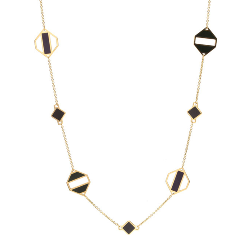 

Tiffany & Co. Yellow Gold Enamel Charm Long Necklace