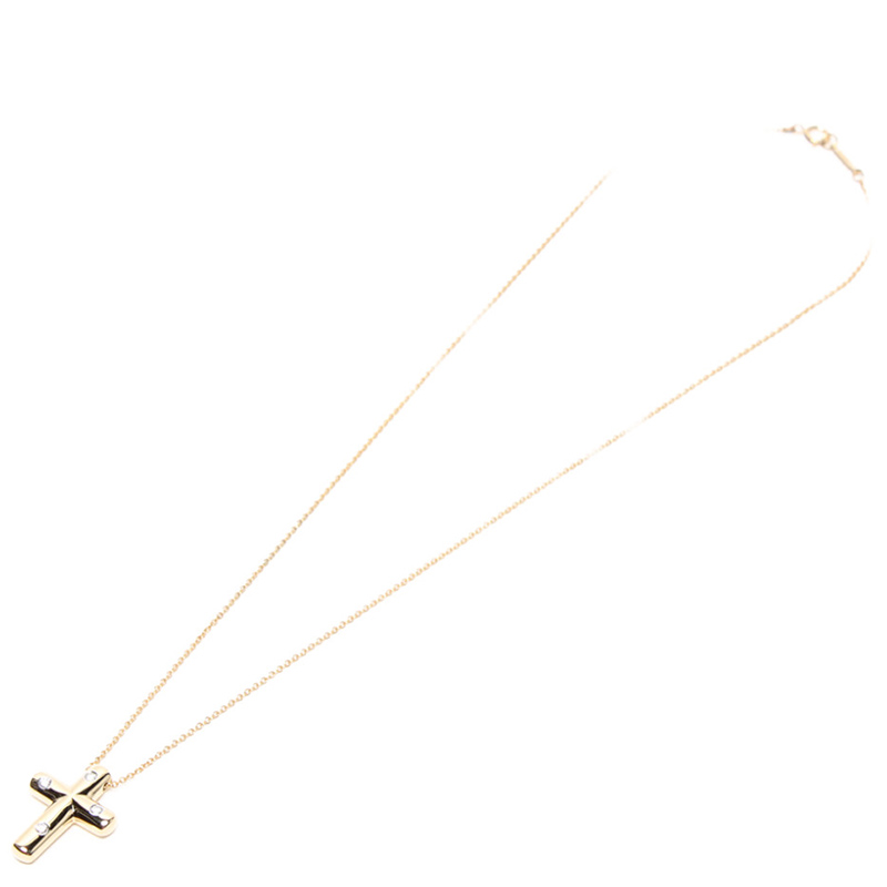 

Tifaany & Co. Cross 18K Yellow Gold 7 Diamonds Pendant Necklace