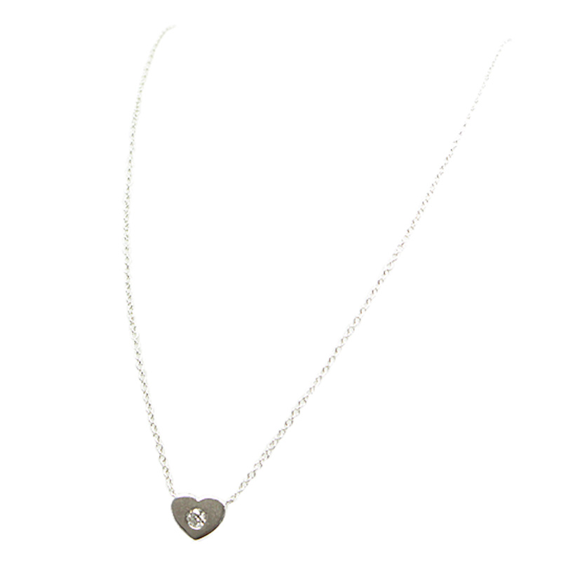 

Tiffany & Co. Paloma Picasso Modern Heart Diamond Pendant Sterling Silver Necklace