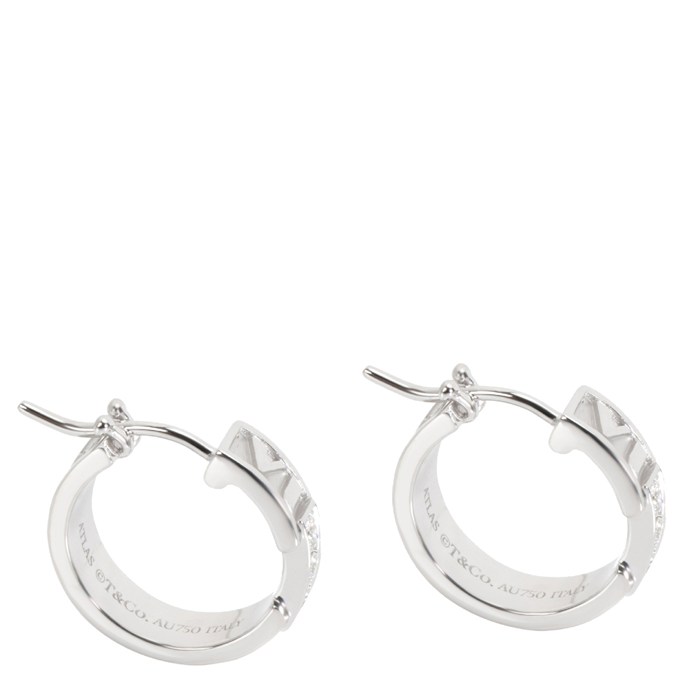 

Tiffany & Co. Atlas 0.2 CTW Diamond 18K White Gold Hoop Earrings