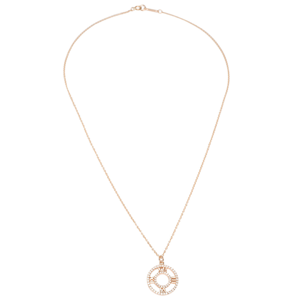 

Tiffany & Co. Atlas 0.3 CTW Diamond 18K Rose Gold Pendant Necklace