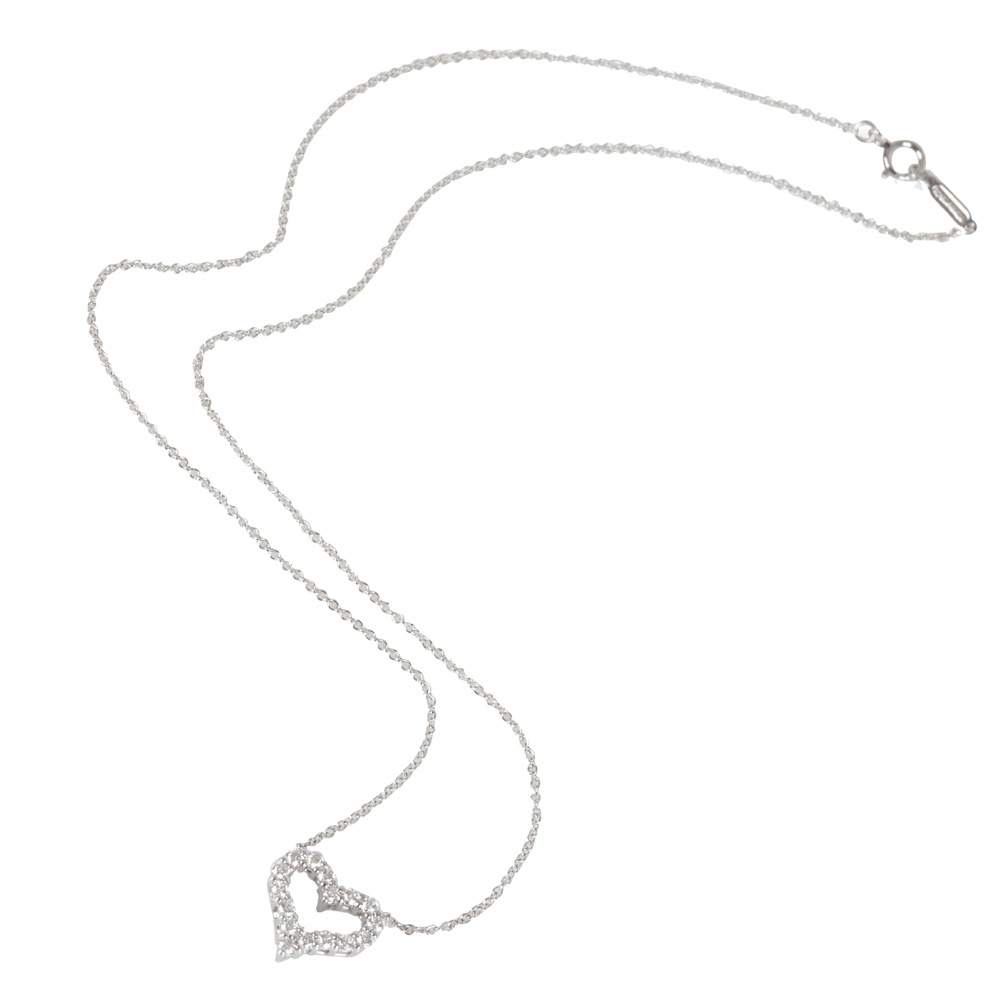

Tiffany & Co. 0.25 CTW Diamond Heart Platinum Pendant Necklace, Silver