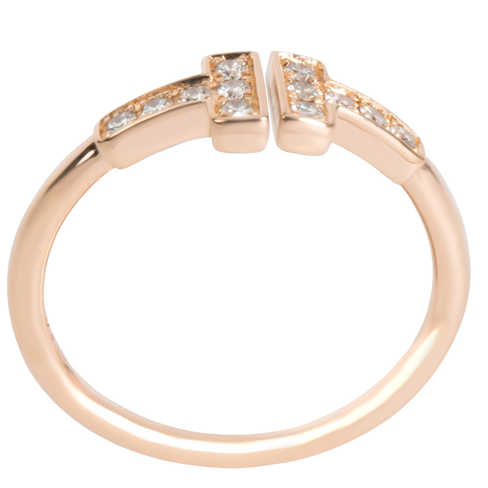 

Tiffany & Co. T 0.12 CTW Diamond 18K Rose Gold Ring Size