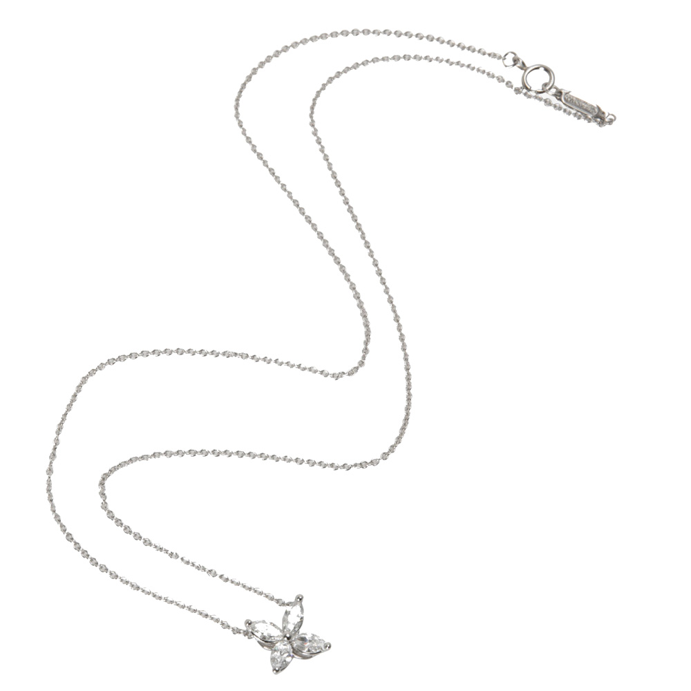 

Tiffany & Co. Victoria 0.46 CTW Diamond Platinum Pendant Necklace, Silver